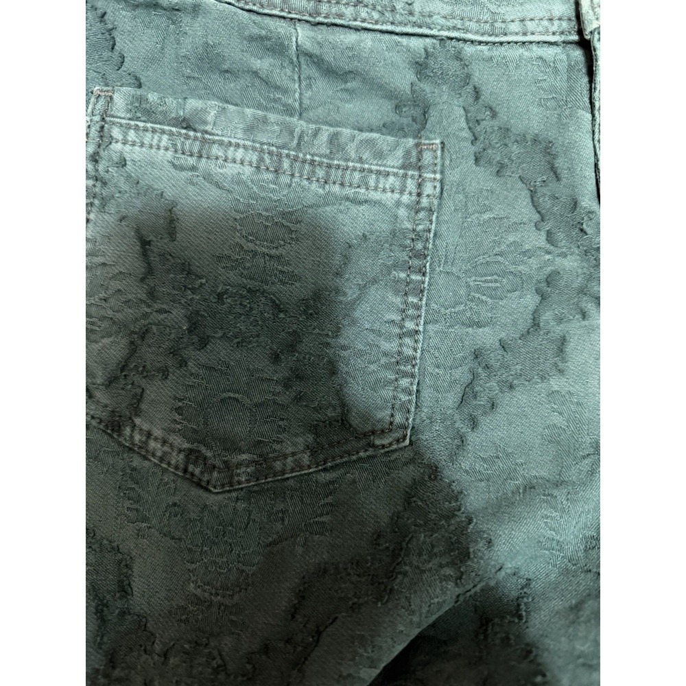 We The Free People Liv Pants Women's 28 Green Flare Leg Stretch Textured Design - Picture 5 of 10